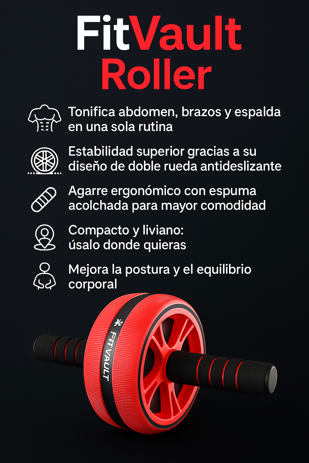 FitVault Roller - Tu camino al abdomen de acero comienza aquí